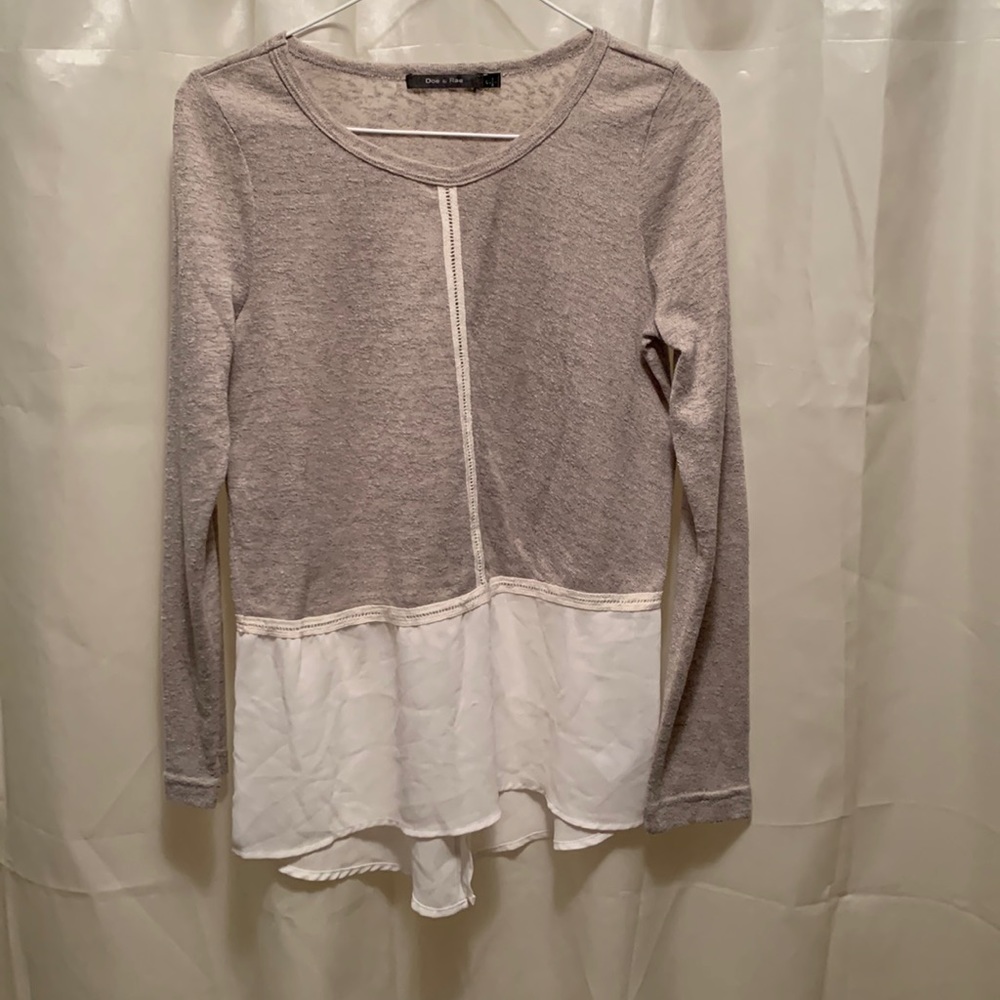 Grey and White blouse